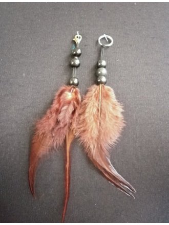 Feather Embellishment (Two Set)- Brown EM215 BR