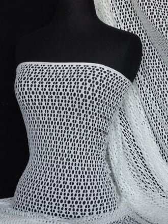 Fish Net 4 Way Stretch Circle Knit Material- Ivory Q899 IV