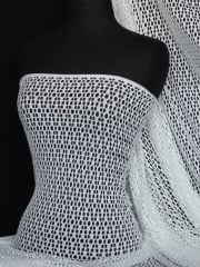 Fish Net 4 Way Stretch Circle Knit Material- Ivory Q899 IV