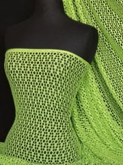 Fish Net 4 Way Stretch Circle Knit Material- Lime Green Q899 LM