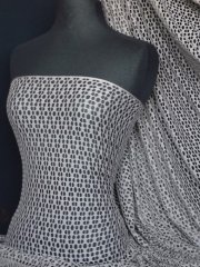 Fish Net 4 Way Stretch Circle Knit Material- Mocha Brown Q899 MCH