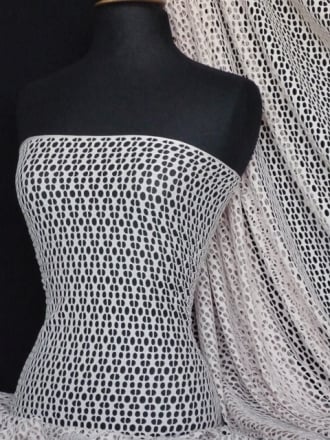 Fish Net 4 Way Stretch Circle Knit Material- Nude Pink Q899 ND