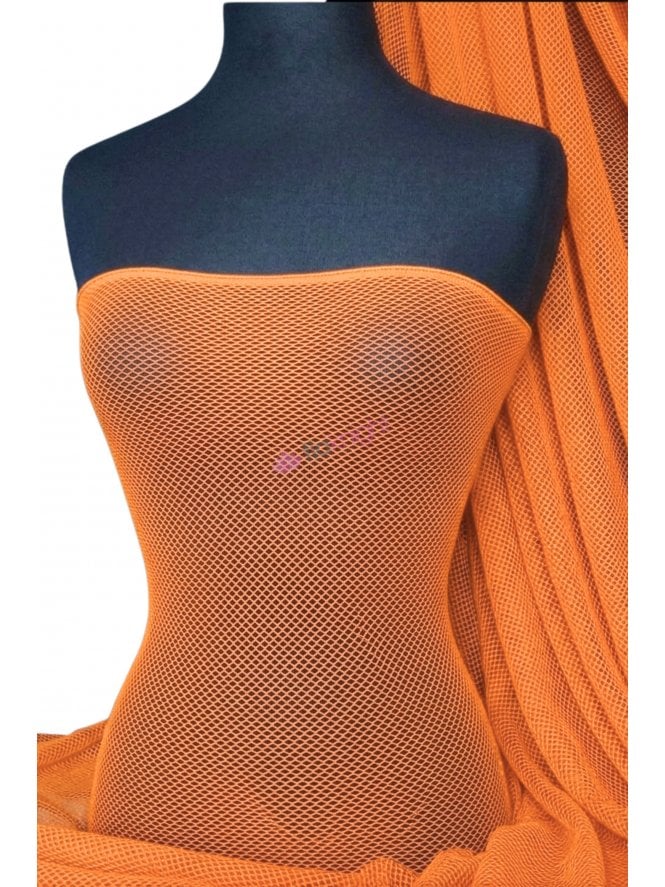 Fishnet 2mm 4 Way Stretch Material- Orange Q317 OR