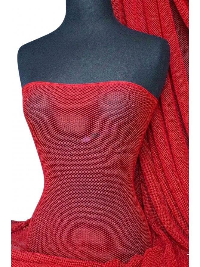 Fishnet 2mm 4 Way Stretch Material- Red Q317 RD