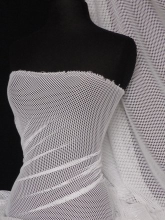 Fishnet 3mm 4 Way Stretch Material- White Q316 WHT