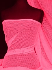 Fishnet 4 Way Stretch Fabric Material- Neon Pink Q1335 NPN