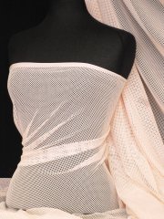 Fishnet 4 Way Stretch Fabric Material- Pastel Peach Q1335 PPCH