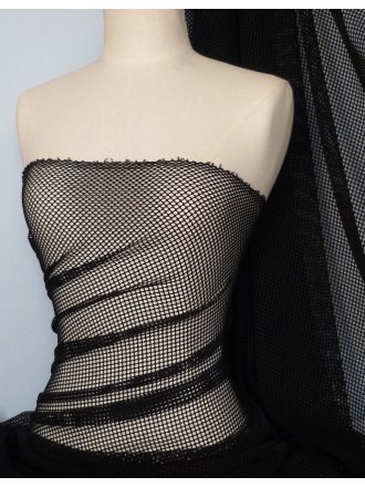 Fishnet (6mm) Stretchy Material- Black Q319 BK