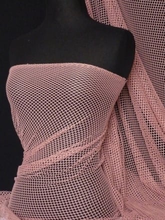 Fishnet (6mm) Stretchy Material- Dark Dusky Pink Q319 DKPN