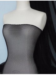 Fishnet Hexagon Design 4 Way Stretch Material- Black SQ193 BK