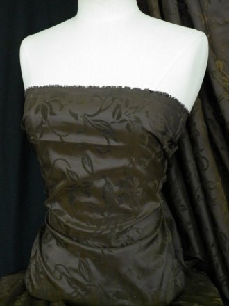 Flocked 100% Polyester Woven Fabric - Brown Q1237 BRN