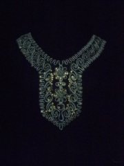 Floral Embroidered Gold Sequin Net Neck Piece