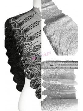 Floral Embroidered Sequins Mesh Trimming- SY101