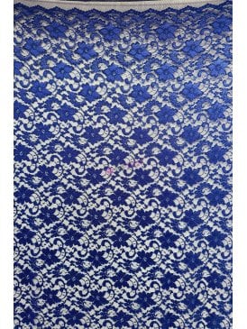 Floral Stretch Lace Elastane Fabric- Royal Blue Q1307 RBL