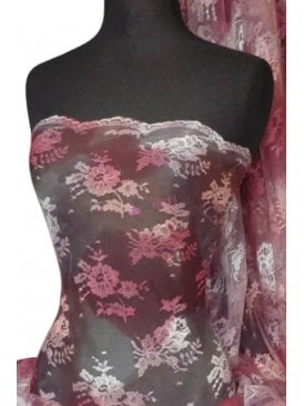 Flounce Non-Stretch Tie Dye Lace Fabric- Pink Q334 PN