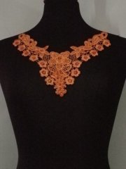 Flower Lace Neck Piece- Apricot Orange EM137 OR