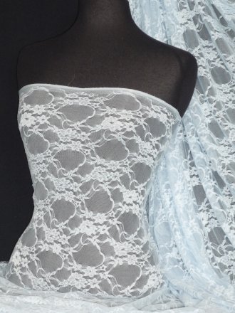 Flower Stretch Lace Fabric- Baby Blue Q137 BBL