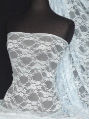 Flower Stretch Lace Fabric- Baby Blue Q137 BBL