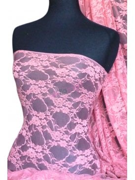 Flower Stretch Lace Fabric- Candy Pink Q137 CPN