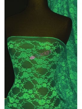 Flower Stretch Lace Fabric- Emerald Green Q137 EMR