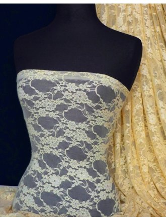 Flower Stretch Lace Fabric- Stone Q137 STN