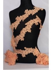 Flower Trail Lace Stretch Trimming- Peach SY59 PCH