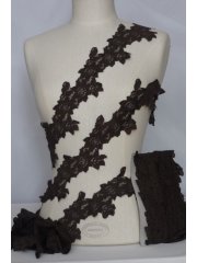 Flower Trail Lace Trimming- Brown SY57 BR