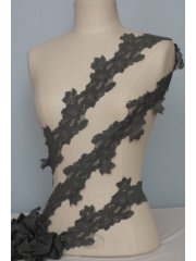 Flower Trail Lace Trimming- Grey SY58 GR