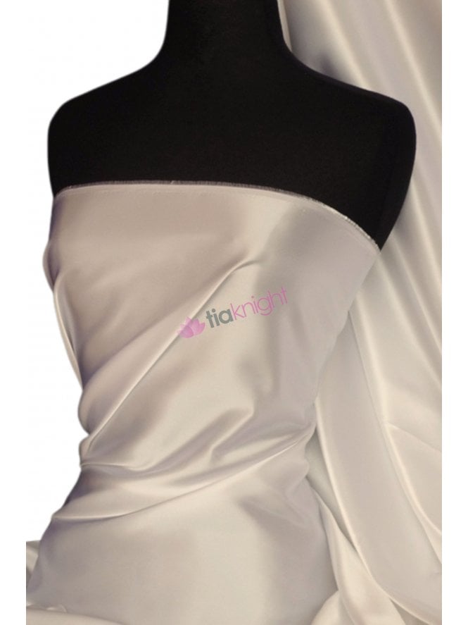 Fluid Super Soft Satin Fabric- Ivory Q855 IV