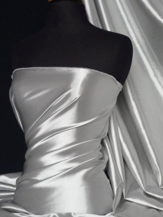 Fluid Super Soft Satin Fabric- Silver Grey Q855 SLVGR