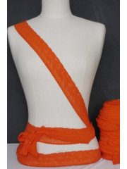 Fluorescent Orange Flower Design Lace Trimming