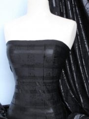 Foil Effect Grid Pattern 4 Way Stretch Lycra- Black Q68 BK