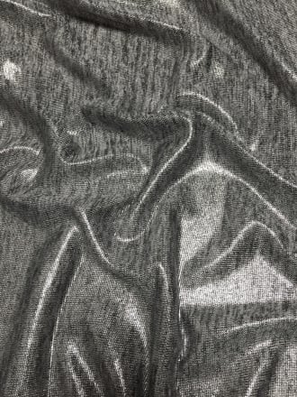 Foil Marl Effect Slinky Jersey Stretchy Fabric- Grey Marl Q1391 MGR