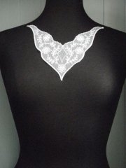French Lace Neck Piece- Pure White EM182 WHT