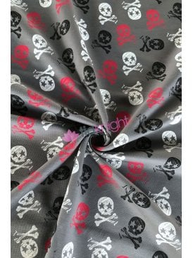French Terry Cotton Lycra Jersey 4 Way Stretch Oeko-Tex 100 Fabric- Skulls SQ780