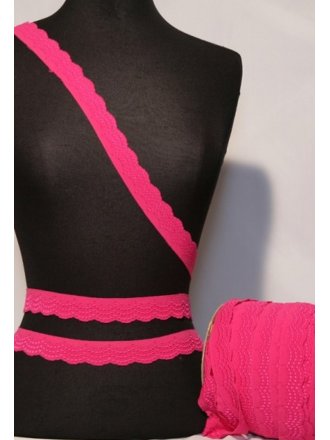 Fuchsia Pink Scalloped Lace Trimming