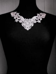 Gem Neck Appliqué- White EM31 WHT