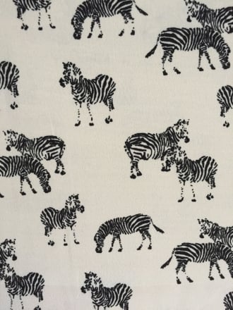 Georgette Chiffon Sheer Fabric- Zebra Black/Ivory CHF220 BKIV