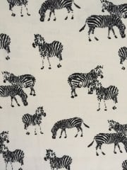 Georgette Chiffon Sheer Fabric- Zebra Black/Ivory CHF220 BKIV