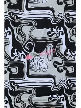 Georgette Chiffon Soft Touch Sheer Fabric- Black/Ivory Swirl CHF251 BKIV