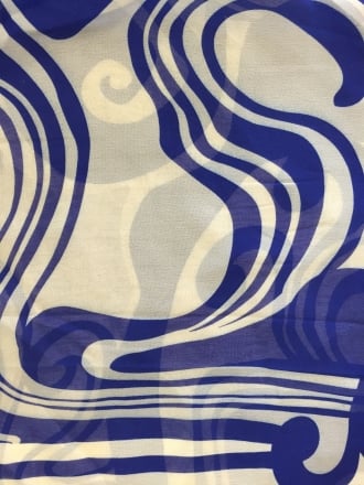 Georgette Chiffon Soft Touch Sheer Fabric - Royal Blue/Ivory Swirl CHF251 RBLIV