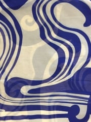 Georgette Chiffon Soft Touch Sheer Fabric - Royal Blue/Ivory Swirl CHF251 RBLIV