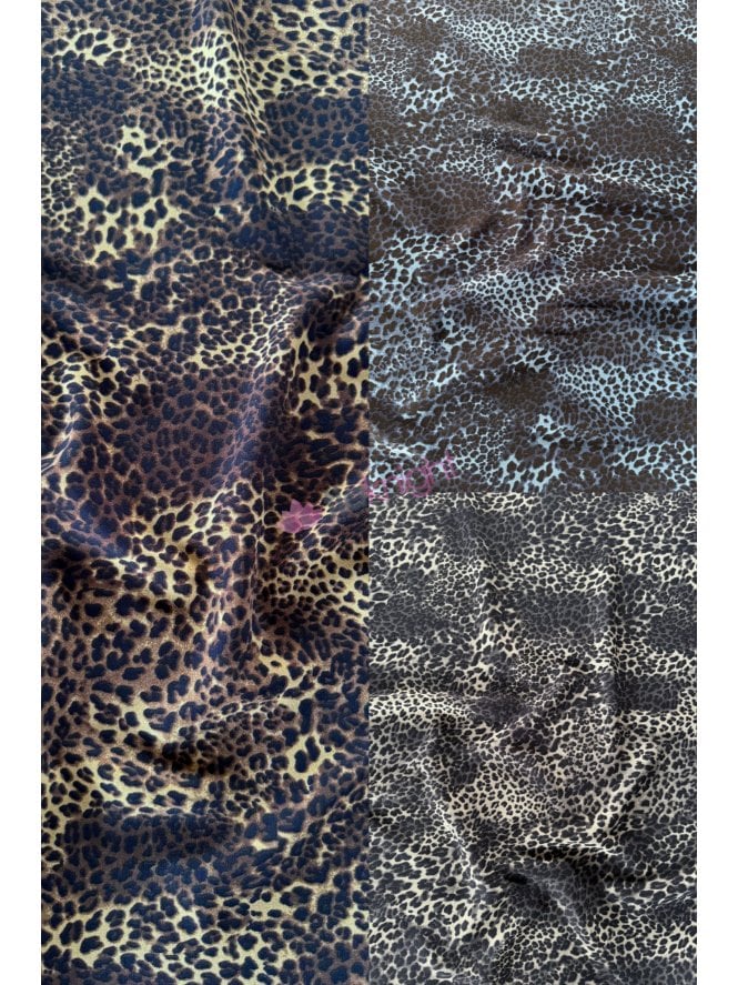 Georgette Crepe Heavy Weight Semi Sheer Fabric- Mini Cheetah SQ863