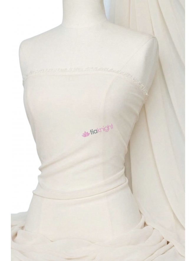 Georgette Crepe Soft Touch Sheer Fabric- Ivory GEOR207 IV