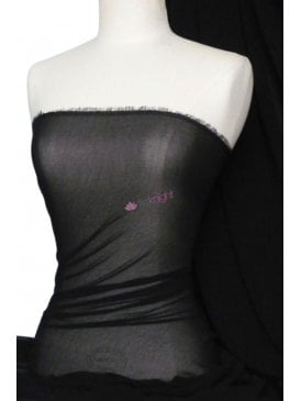 Georgette Crepe Soft Touch Sheer Light Fabric- Black GEOR207 BK