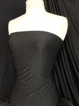 Gold Shimmer 4 Way Stretch Fabric - Black SQ51 BKGLD