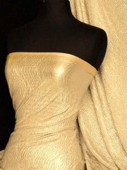  Gold/Silver Bodré Crinkle Metallic Foil Stretch Fabric
