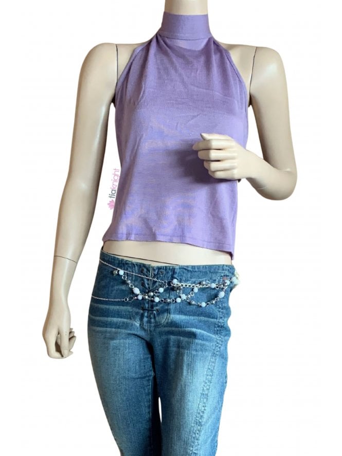 Halterneck Sleeveless Top- Lilac