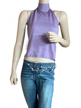 Halterneck Sleeveless Top- Lilac