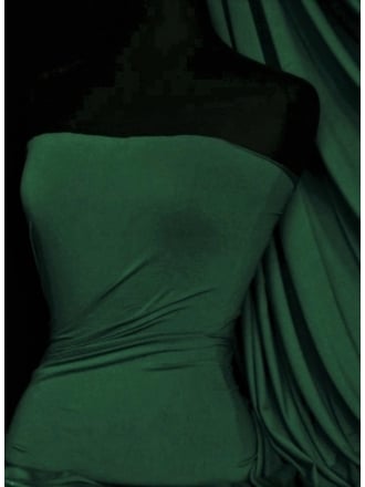 Heavy Viscose Rayon 4 Way Stretch Jersey Fabric- Bottle Green Q896 BTGR